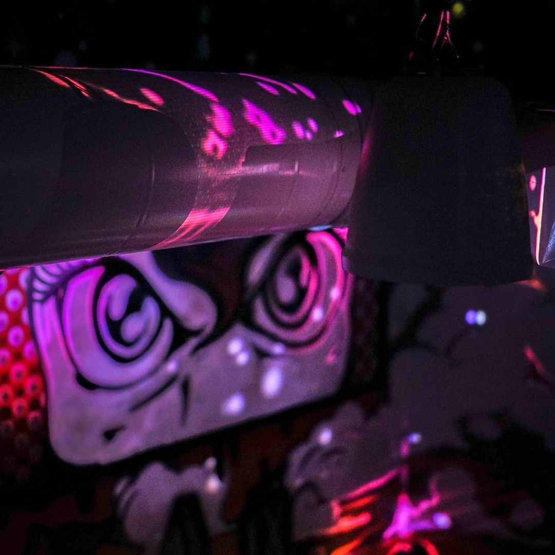 projected light art on the walls at Rainbow Vomit

