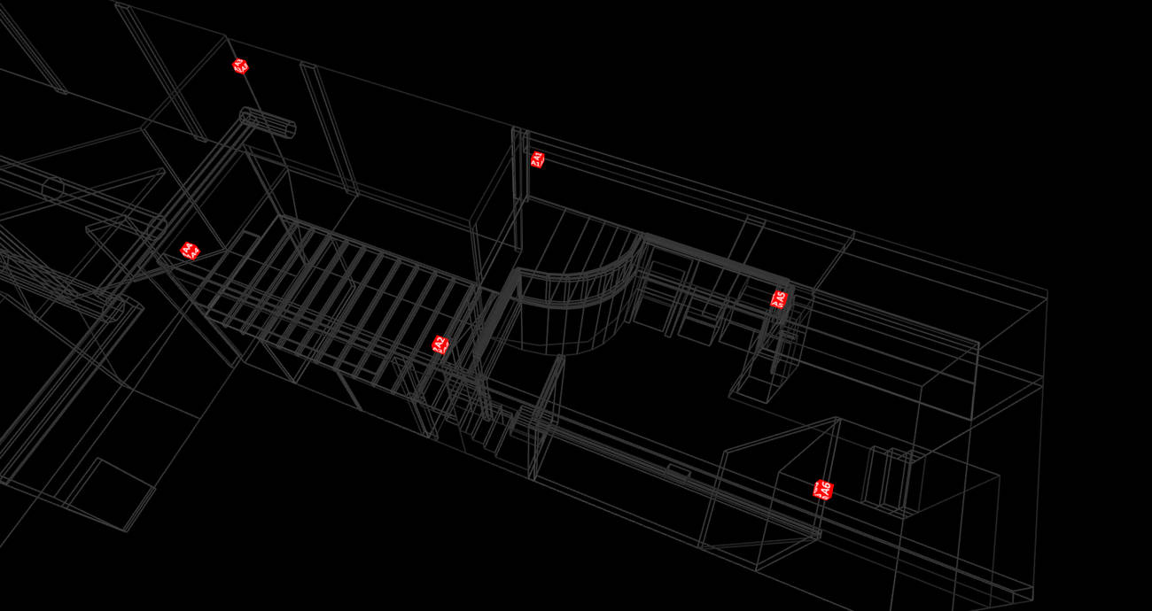 a screenshot of the dwm-1001 anchor positions in 3d