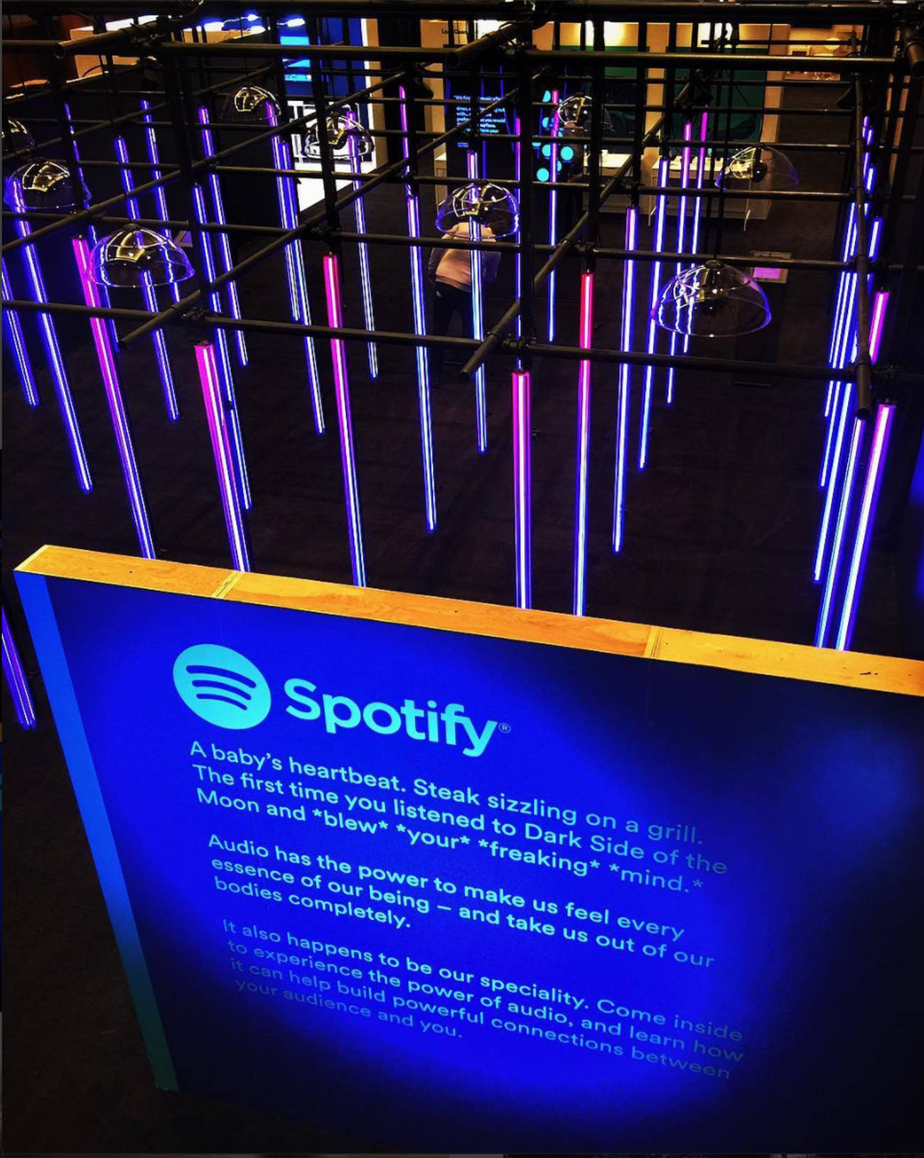 Spotify CES birds eye view of entrance