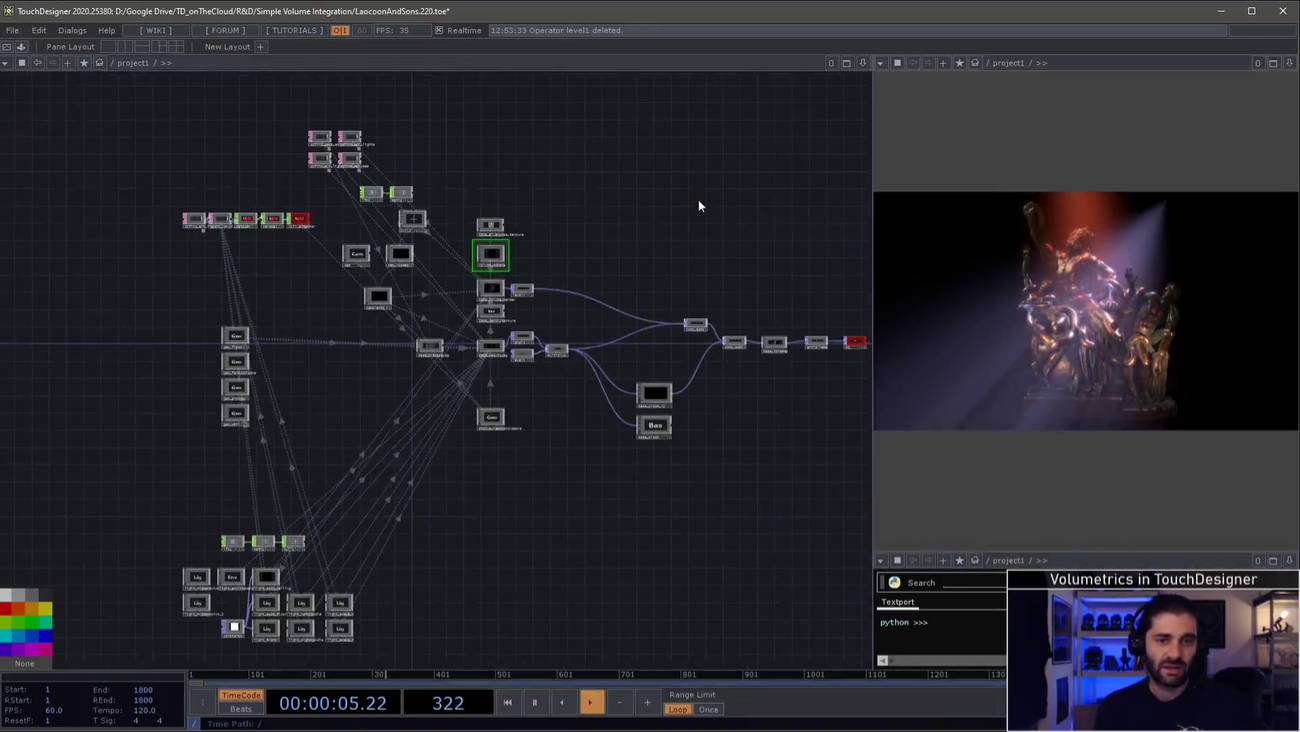 Volumetrics in TouchDesigner network backend