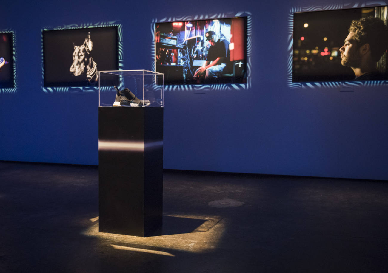 single shoe and gallery wall at adidas NMD