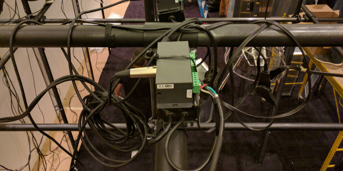 wiring the dmx receivers for spotify CES vegas